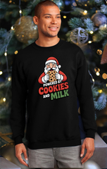 Funny Christmas Sweatshirt: Powered by Cookies & Holiday Spirit