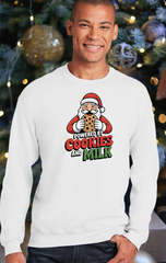 Funny Christmas Sweatshirt: Powered by Cookies & Holiday Spirit