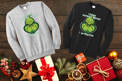 Grinch I had my patience tested i am negative, Holiday Grinchmas crew neck, Grinch Santa Hat Xmas Sweatshirt, Merry Christmas 2025 Feeling Extra Grinch